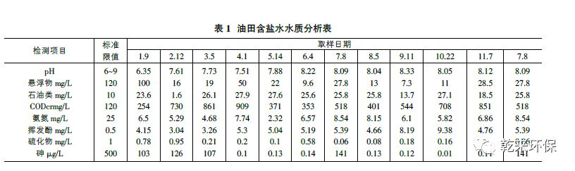 油田含盐污水达标处理试验研究