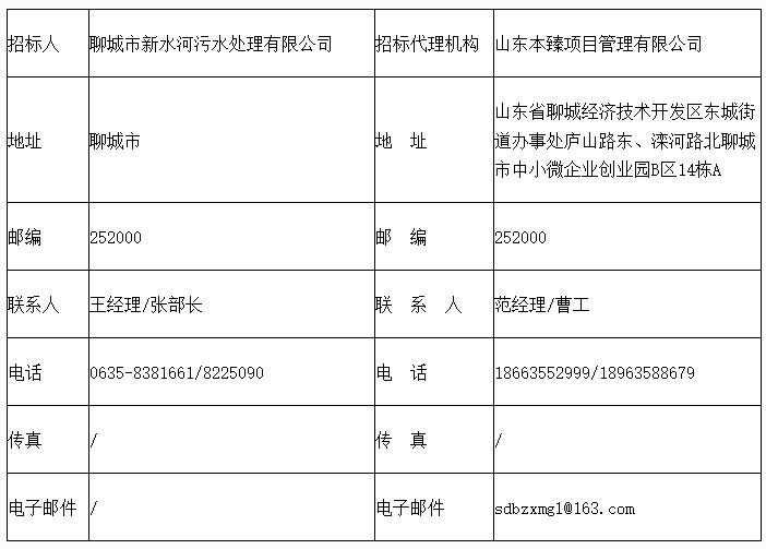 聊城市新水河污水处理有限公司准四类水提标技术改造工程EPC招标