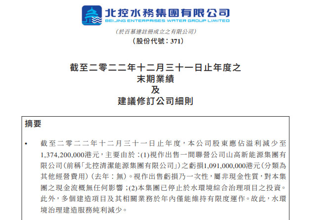 环保产业“带头大哥” 净利润同比下降67%！