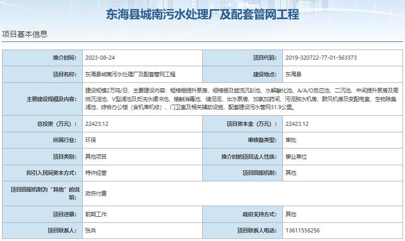 国家发展改革委集中推介污水处理项目汇总