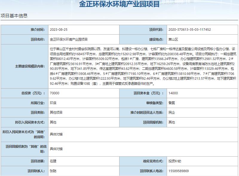 国家发展改革委集中推介污水处理项目汇总