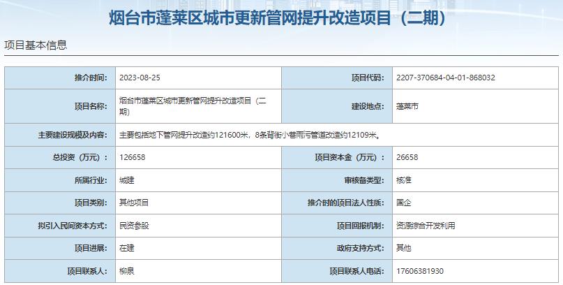 国家发展改革委集中推介污水处理项目汇总