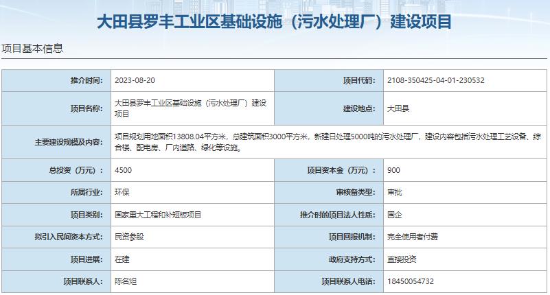 国家发展改革委集中推介污水处理项目汇总