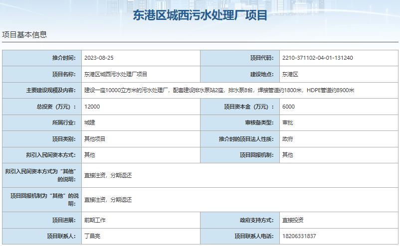 国家发展改革委集中推介污水处理项目汇总