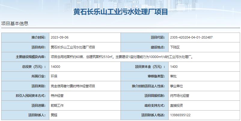 国家发展改革委集中推介污水处理项目汇总