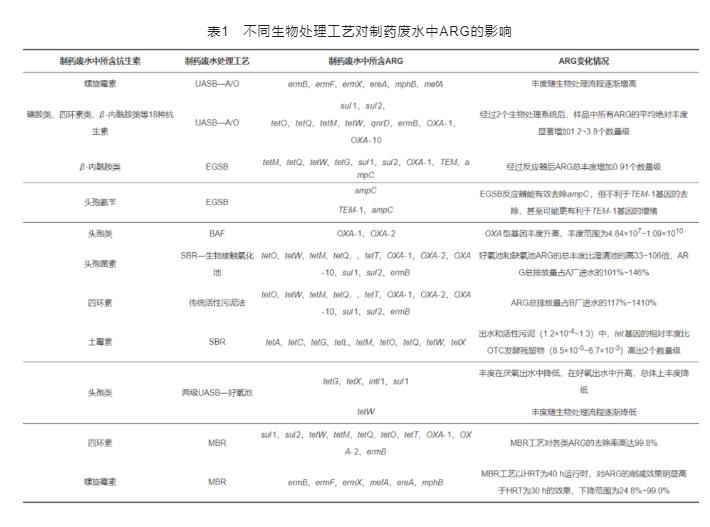 制药废水处理系统中抗生素抗性基因的研究进展