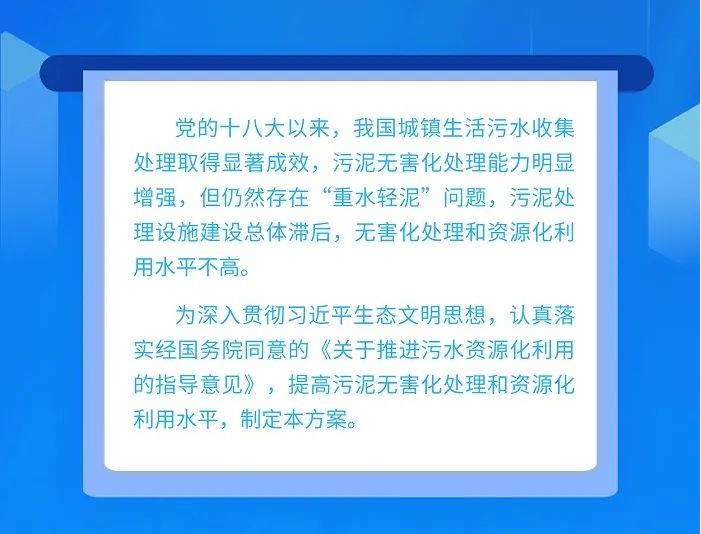 一图读懂 | 污泥无害化处理和资源化利用实施方案