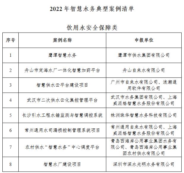 2022年智慧水务典型案例