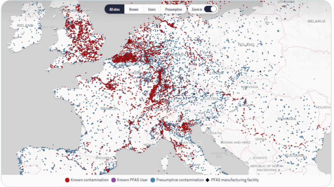 新污染物 | 欧洲PFAS污染分布广泛