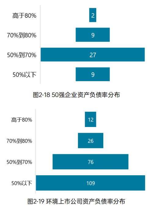 《2023中国环境企业50强发展报告》——​资产与负债情况分析