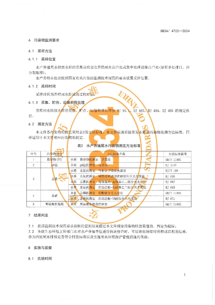 安徽省《水产养殖业水污染物排放标准》发布！2024年1月31日起实施