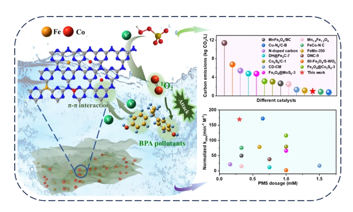 华东理工大学周彦波团队JCLP：铁钴负载氮化碳双金属催化剂活化过硫酸盐降解双酚A